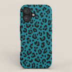 TEAL LEOPARD PRINT â Teal Blue | Collection : Punk Rock Animal Prints | iPhone Case Gallery Image 1