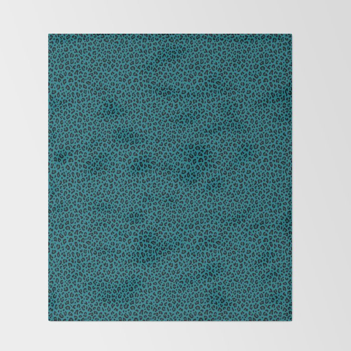 TEAL LEOPARD PRINT â Teal Blue | Collection : Punk Rock Animal Prints | Throw Blanket Gallery Image 2