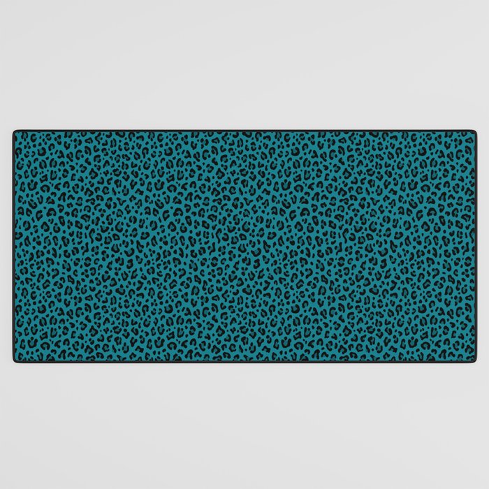 TEAL LEOPARD PRINT â Teal Blue | Collection : Punk Rock Animal Prints | Desk Mat Gallery Image 3