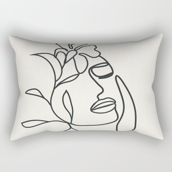 Abstract Minimal  Woman II Rectangular Pillow Gallery Image 1