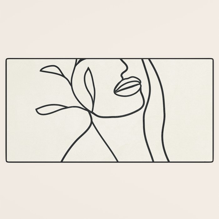 Abstract Minimal  Woman II Desk Mat Gallery Image 3