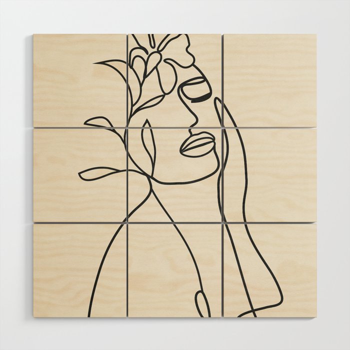 Abstract Minimal  Woman II Wood Wall Art Gallery Image 1