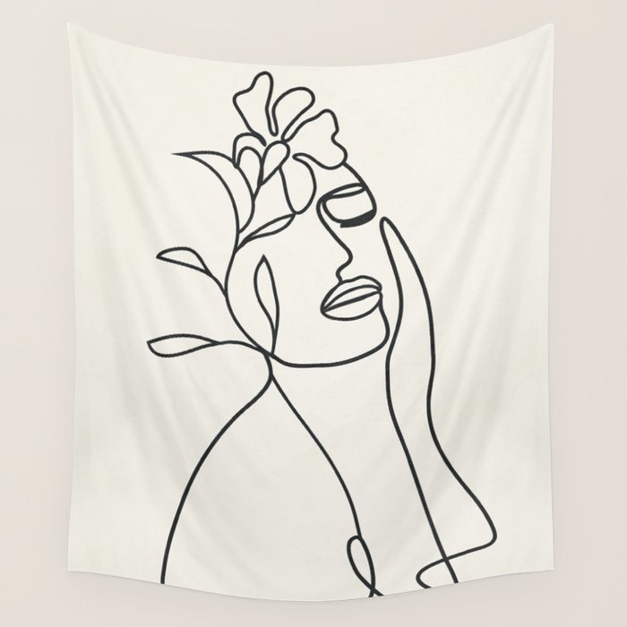 Abstract Minimal  Woman II Wall Tapestry Gallery Image 4