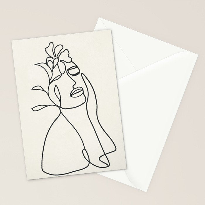 Abstract Minimal  Woman II Stationery Card Gallery Image 2