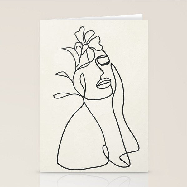 Abstract Minimal  Woman II Stationery Card Gallery Image 1