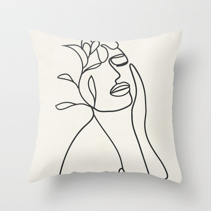 Abstract Minimal  Woman II Throw Pillow Gallery Image 6