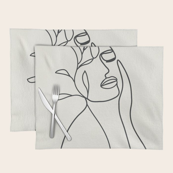 Abstract Minimal  Woman II Placemat Gallery Image 1