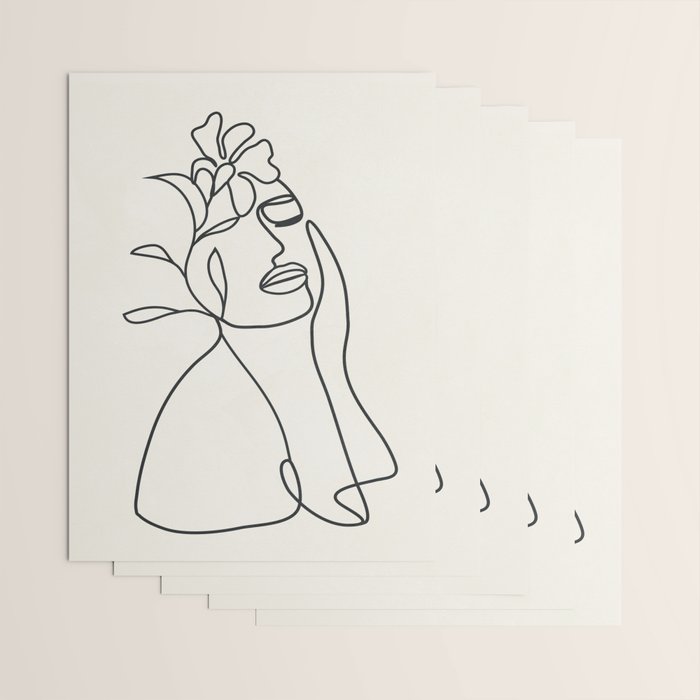 Abstract Minimal  Woman II Wrapping Paper Gallery Image 3