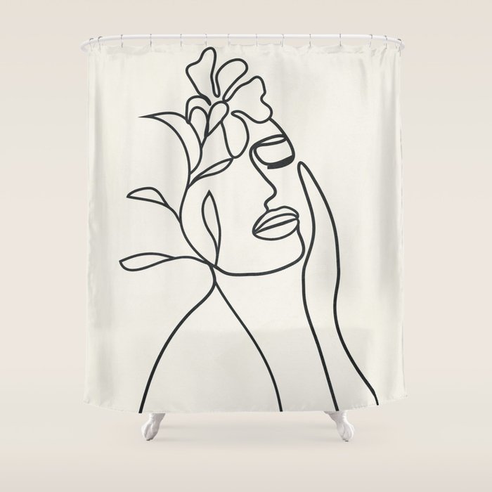 Abstract Minimal  Woman II Shower Curtain Gallery Image 1
