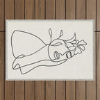 Abstract Minimal  Woman II Outdoor Rug Gallery Image 1