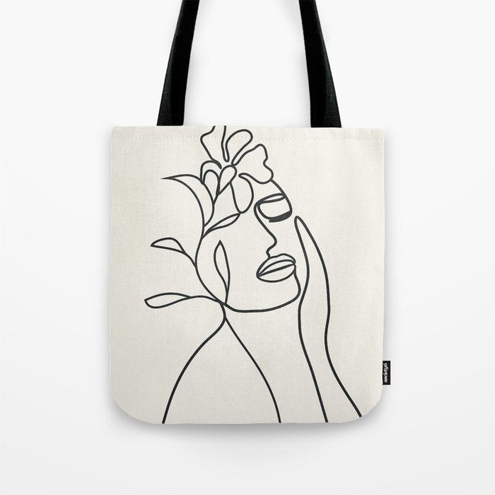 Abstract Minimal  Woman II Tote Bag Gallery Image 1