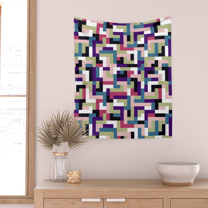Boho M Tetris PTT Wall Tapestry Gallery Image 2