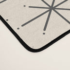 Stella III - Atomic Age Mid Century Modern Starburst Pattern in Charcoal Gray and Almond Cream Desk Mat Gallery Image 4