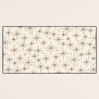 Stella III - Atomic Age Mid Century Modern Starburst Pattern in Charcoal Gray and Almond Cream Desk Mat Gallery Image 3