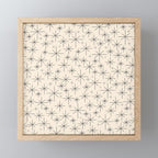 Stella III - Atomic Age Mid Century Modern Starburst Pattern in Charcoal Gray and Almond Cream Mini Art Print Gallery Image 1