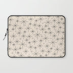Stella III - Atomic Age Mid Century Modern Starburst Pattern in Charcoal Gray and Almond Cream Laptop Sleeve Gallery Image 1
