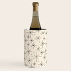 Stella III - Atomic Age Mid Century Modern Starburst Pattern in Charcoal Gray and Almond Cream Wine Chiller Gallery Image 3