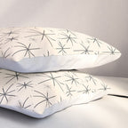 Stella III - Atomic Age Mid Century Modern Starburst Pattern in Charcoal Gray and Almond Cream Pillow Sham Gallery Image 3