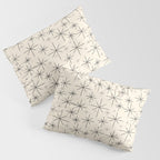 Stella III - Atomic Age Mid Century Modern Starburst Pattern in Charcoal Gray and Almond Cream Pillow Sham Gallery Image 3