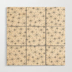 Stella III - Atomic Age Mid Century Modern Starburst Pattern in Charcoal Gray and Almond Cream Wood Wall Art Gallery Image 1