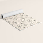 Stella III - Atomic Age Mid Century Modern Starburst Pattern in Charcoal Gray and Almond Cream Yoga Mat Gallery Image 2