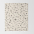 Stella III - Atomic Age Mid Century Modern Starburst Pattern in Charcoal Gray and Almond Cream Throw Blanket Gallery Image 2