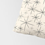 Stella III - Atomic Age Mid Century Modern Starburst Pattern in Charcoal Gray and Almond Cream Pillow Sham Gallery Image 4