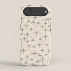 Stella III - Atomic Age Mid Century Modern Starburst Pattern in Charcoal Gray and Almond Cream iPhone Case Gallery Image 2