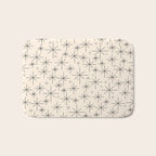 Stella III - Atomic Age Mid Century Modern Starburst Pattern in Charcoal Gray and Almond Cream Bath Mat Gallery Image 1