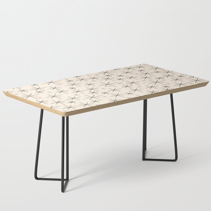 Stella III - Atomic Age Mid Century Modern Starburst Pattern in Charcoal Gray and Almond Cream Coffee Table Gallery Image 1