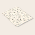 Stella III - Atomic Age Mid Century Modern Starburst Pattern in Charcoal Gray and Almond Cream Notebook Gallery Image 2