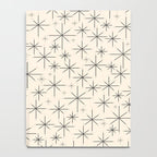Stella III - Atomic Age Mid Century Modern Starburst Pattern in Charcoal Gray and Almond Cream Notebook Gallery Image 4