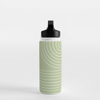 Minimal Line Curvature XXII Pastel Green Mid Century Modern Arch Abstract Water Bottle Gallery Image 3