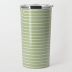 Minimal Line Curvature XXII Pastel Green Mid Century Modern Arch Abstract Travel Mug Gallery Image 1