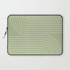 Minimal Line Curvature XXII Pastel Green Mid Century Modern Arch Abstract Laptop Sleeve Gallery Image 1