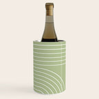 Minimal Line Curvature XXII Pastel Green Mid Century Modern Arch Abstract Wine Chiller Gallery Image 3