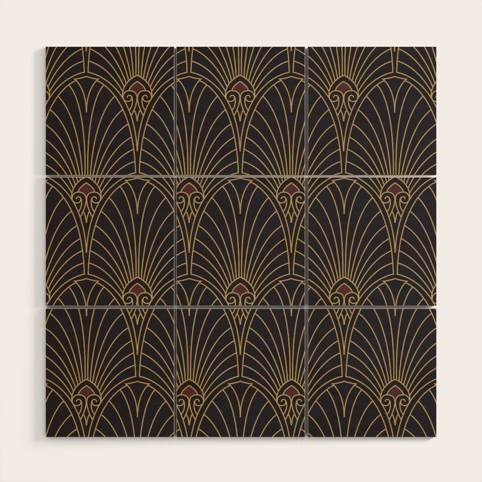 Art Deco Pattern Shape  Wood Wall Art Gallery Image 1