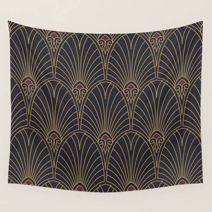 Art Deco Pattern Shape  Wall Tapestry Gallery Image 4