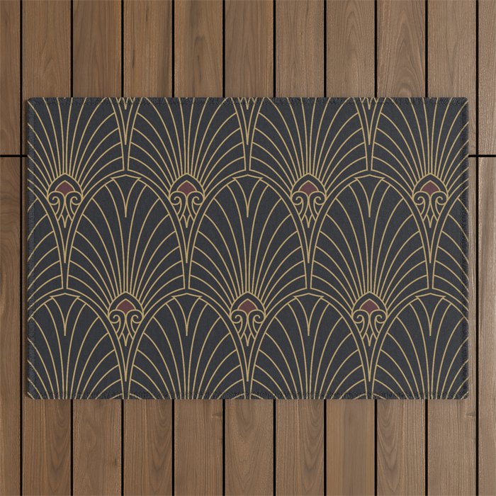 Art Deco Pattern Shape  Outdoor Rug Gallery Image 1
