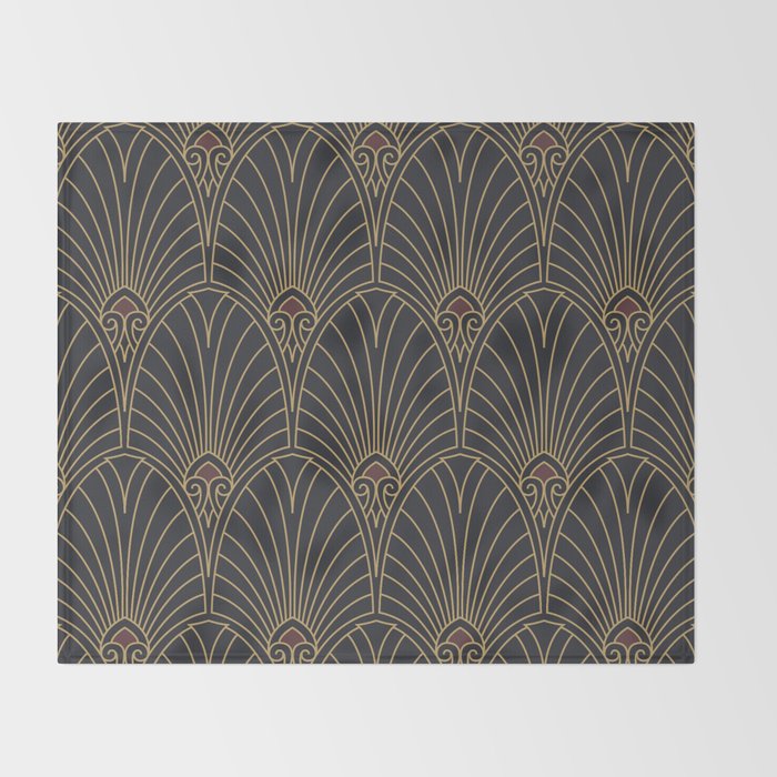Art Deco Pattern Shape  Throw Blanket Gallery Image 2
