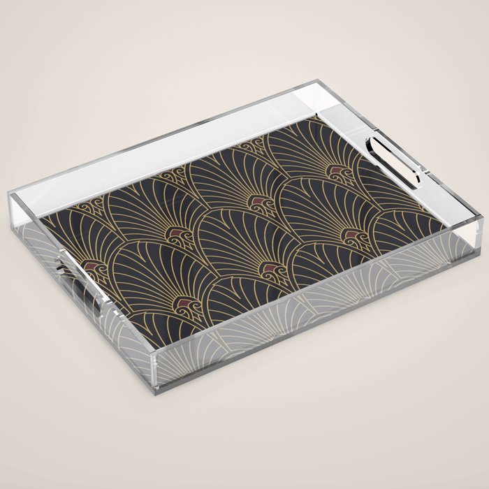 Art Deco Pattern Shape  Acrylic Tray Gallery Image 1