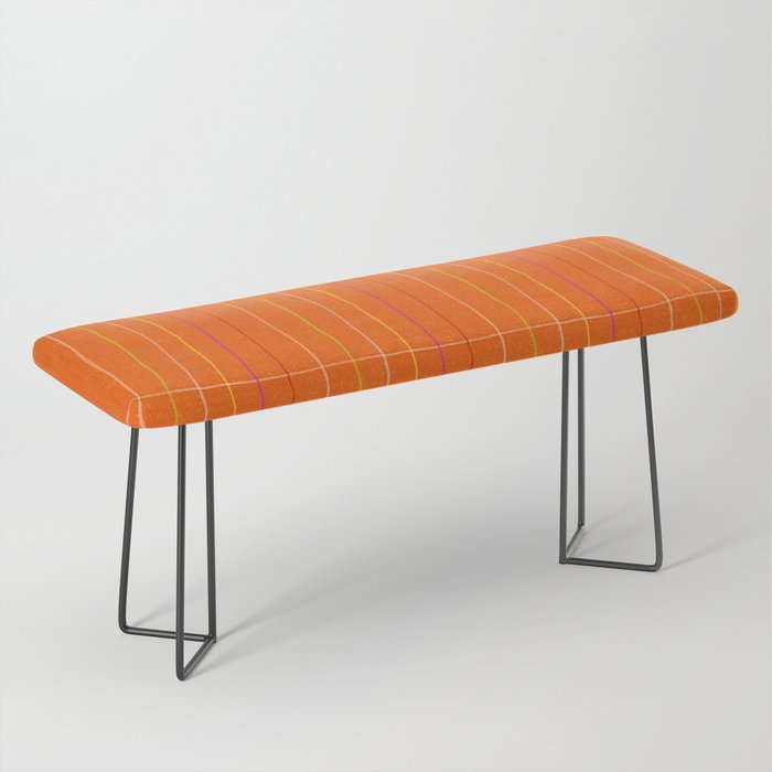 Textured Picnic Pattern in Poppy Red Bench Gallery Image 1