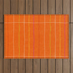 Textured Picnic Pattern in Poppy Red Outdoor Rug Gallery Image 1