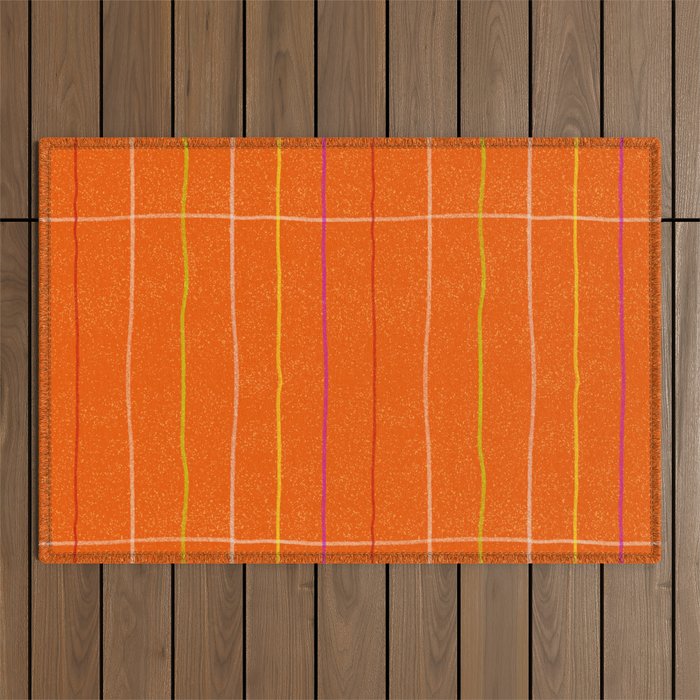 Textured Picnic Pattern in Poppy Red Outdoor Rug Gallery Image 1