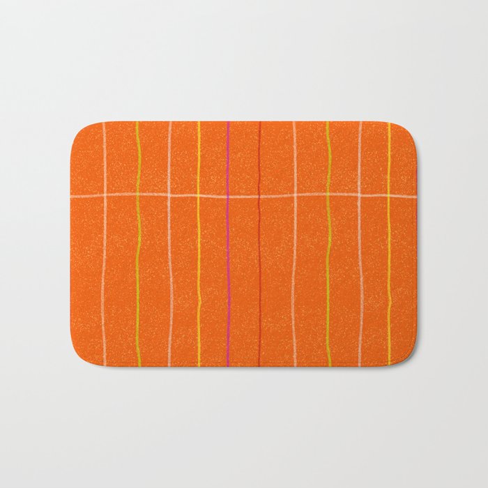 Textured Picnic Pattern in Poppy Red Bath Mat Gallery Image 1