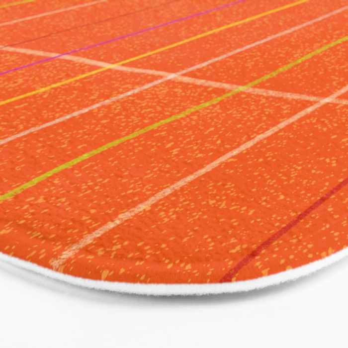Textured Picnic Pattern in Poppy Red Bath Mat Gallery Image 3