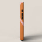 Mid Century Modern Retro Lounge Striped Ogee Pattern Pink Orange Cream iPhone Case Gallery Image 2