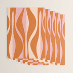 Mid Century Modern Retro Lounge Striped Ogee Pattern Pink Orange Cream Wrapping Paper Gallery Image 3