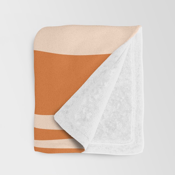 Mid Century Modern Retro Lounge Striped Ogee Pattern Pink Orange Cream Throw Blanket Gallery Image 3