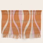 Mid Century Modern Retro Lounge Striped Ogee Pattern Pink Orange Cream Wall Hanging Gallery Image 1